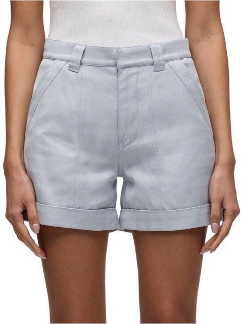 Hudson Jeans Women's Blue Trouser Short Herringbone High R Short $155 Size 27